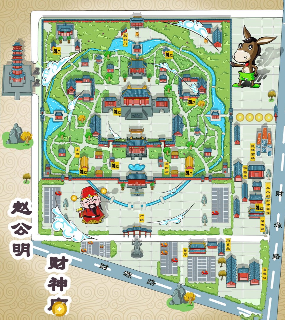 兴化寺庙类手绘地图
